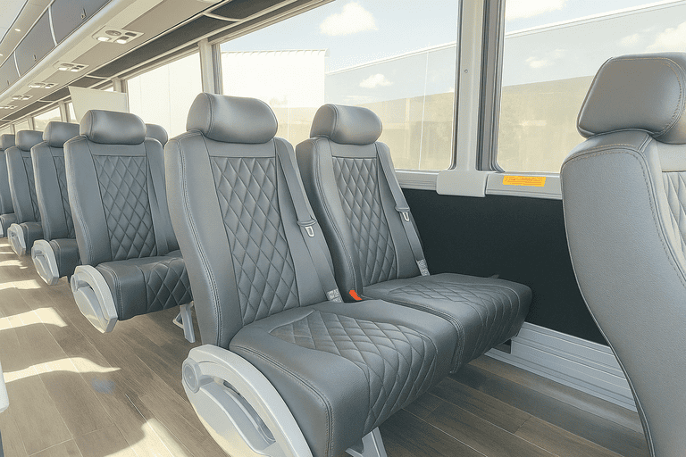 interior of Alpharetta Coach Bus Service charter bus