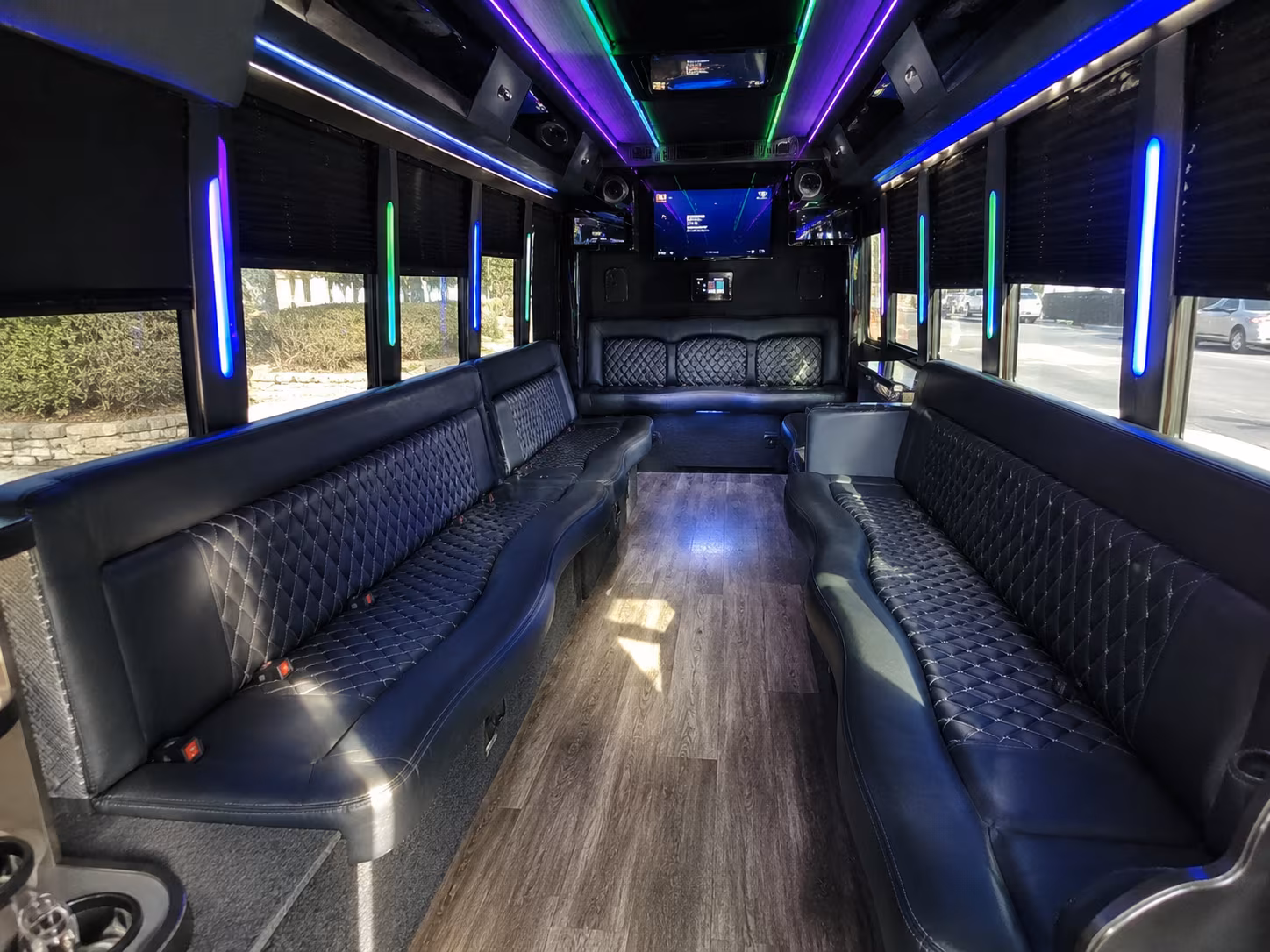 alpharetta 15 passenger party bus interior