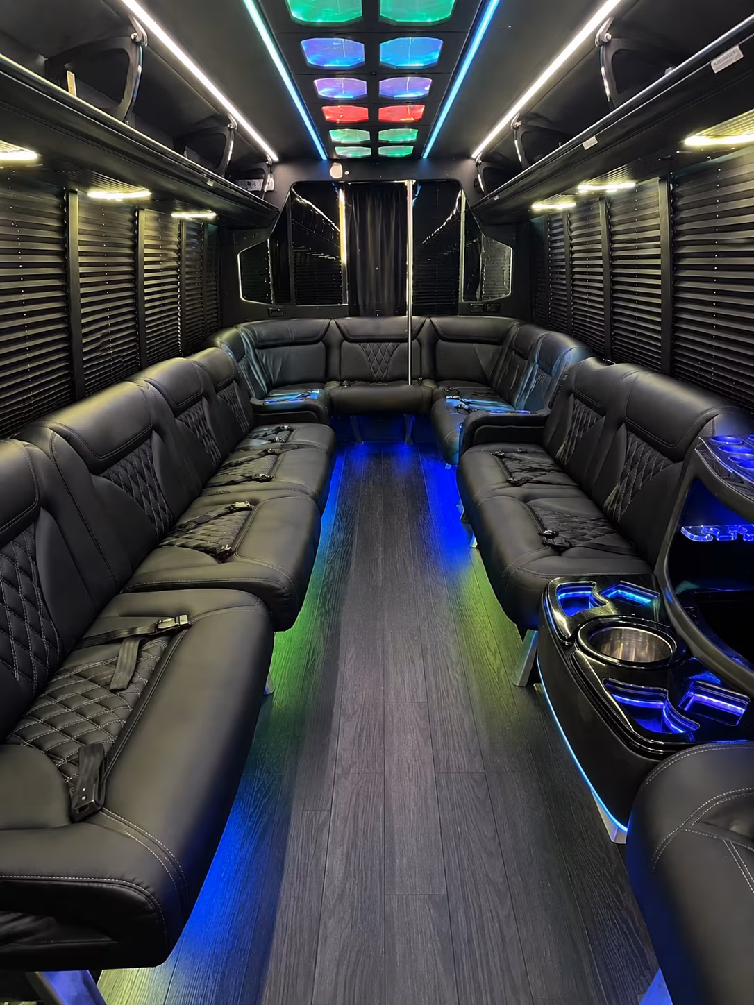 alpharetta 20 passenger party bus interior