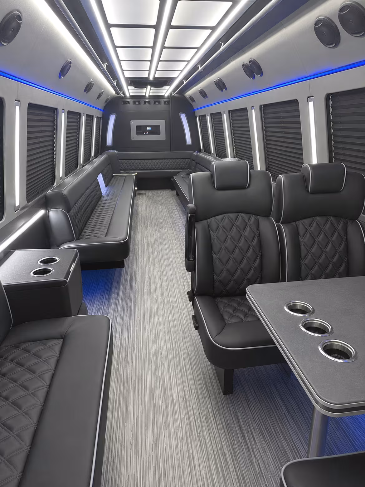 alpharetta 25 passenger party bus inside