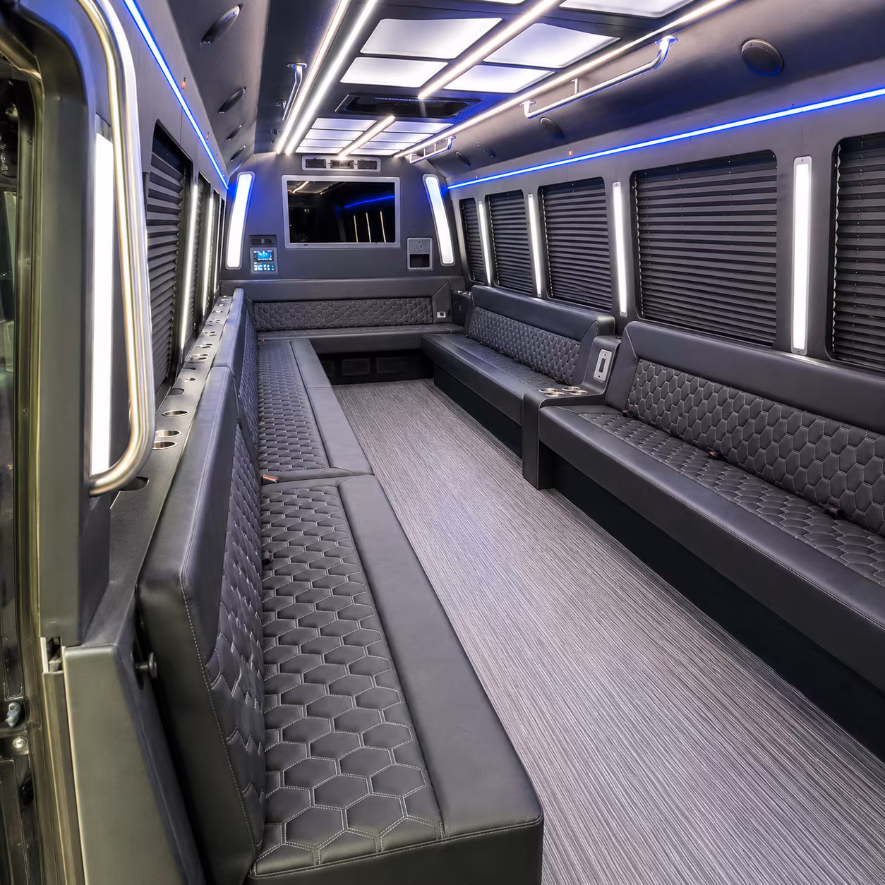 alpharetta 40 passenger party bus interior