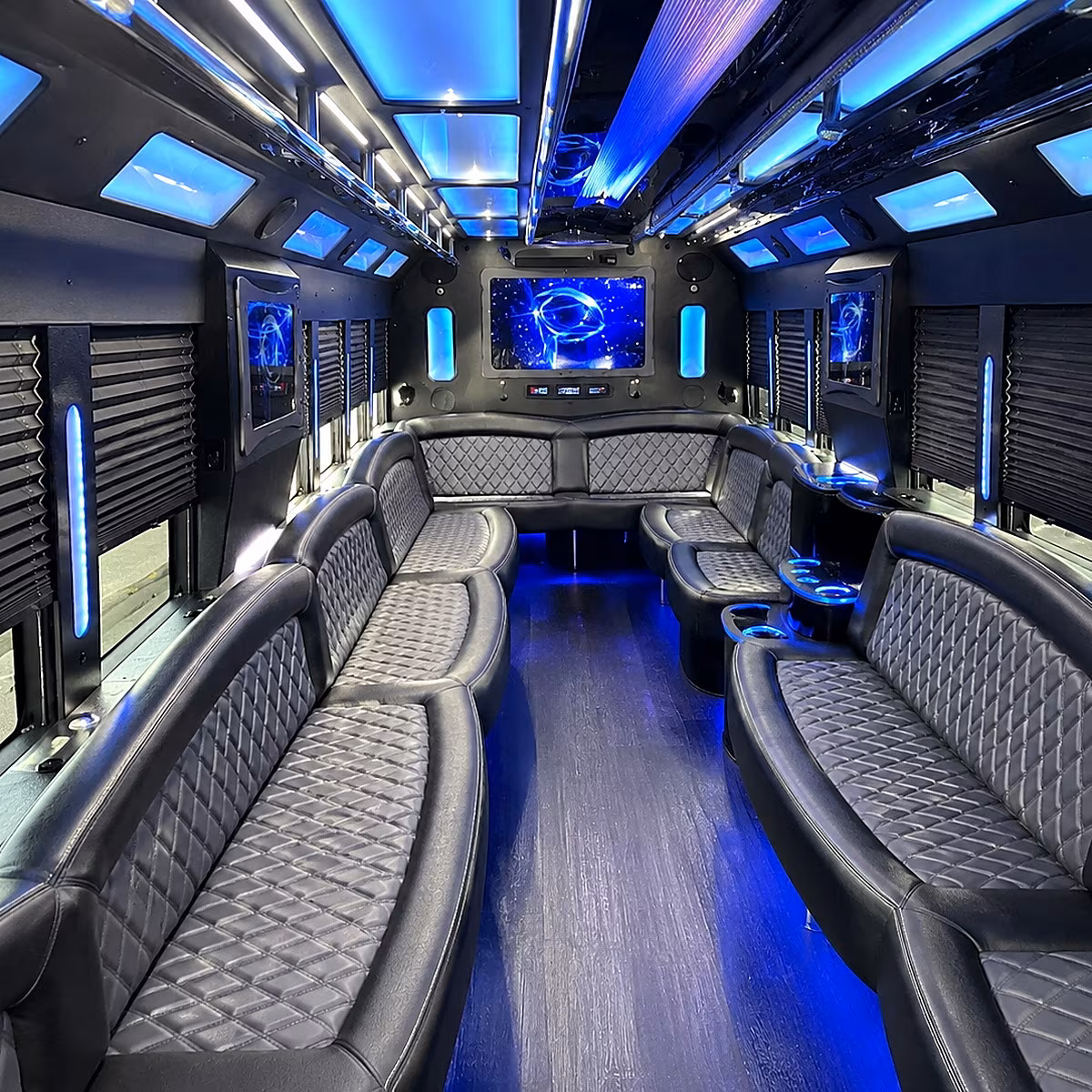 alpharetta 50 passenger party bus interior