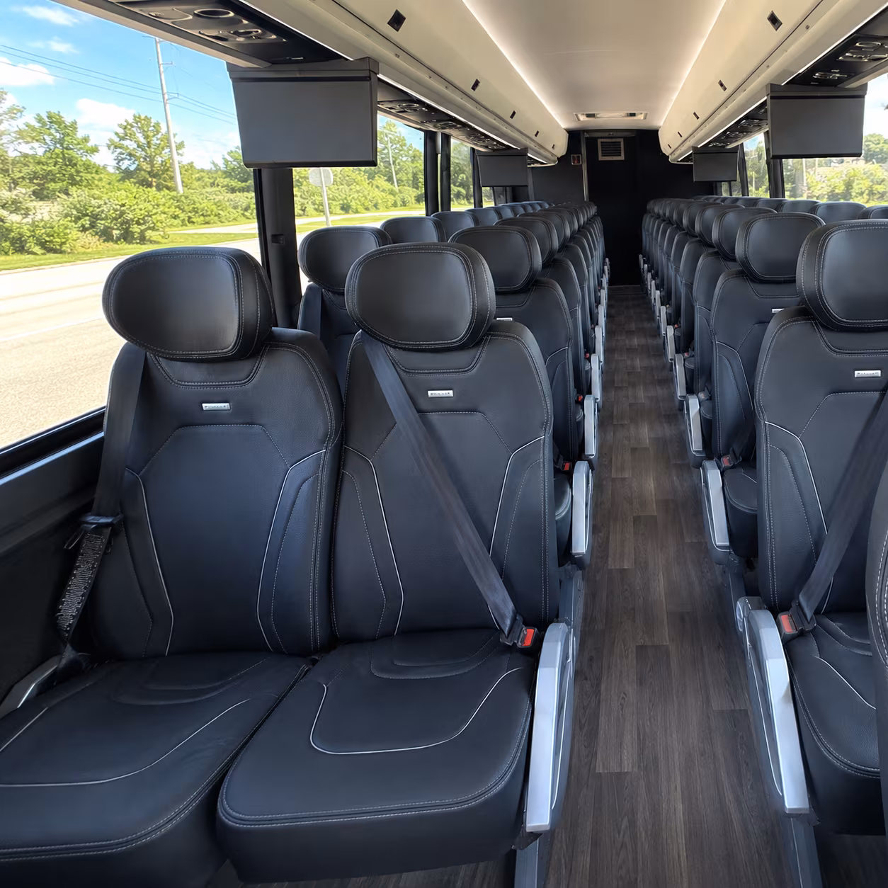 alpharetta 56 passenger charter bus inside